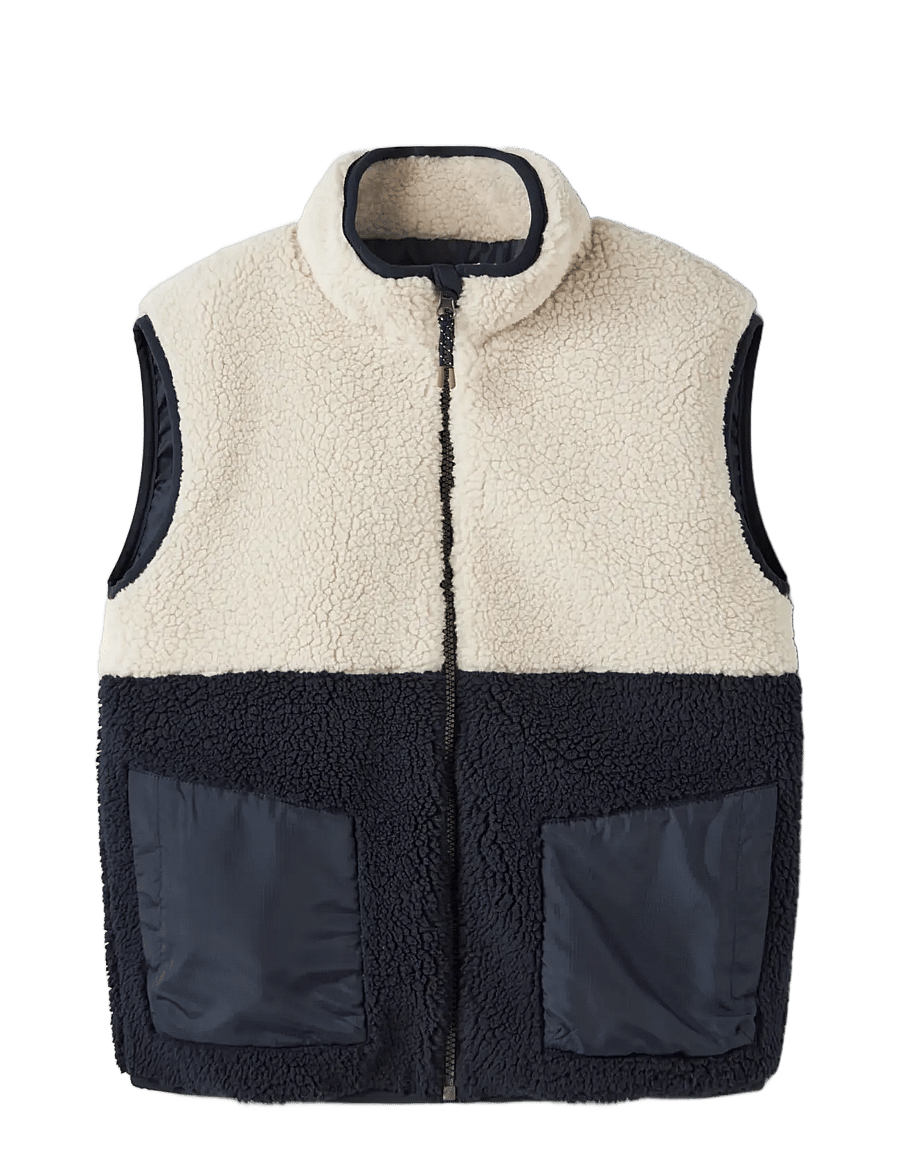 name it - NKMMACEY TEDDY VEST BLOCK - dark sapphire - 2
