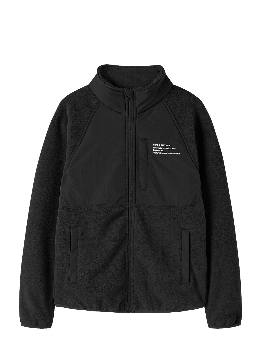 name it - NKNMYLES FLEECE JACKET1 - fliisjakid - black - 0