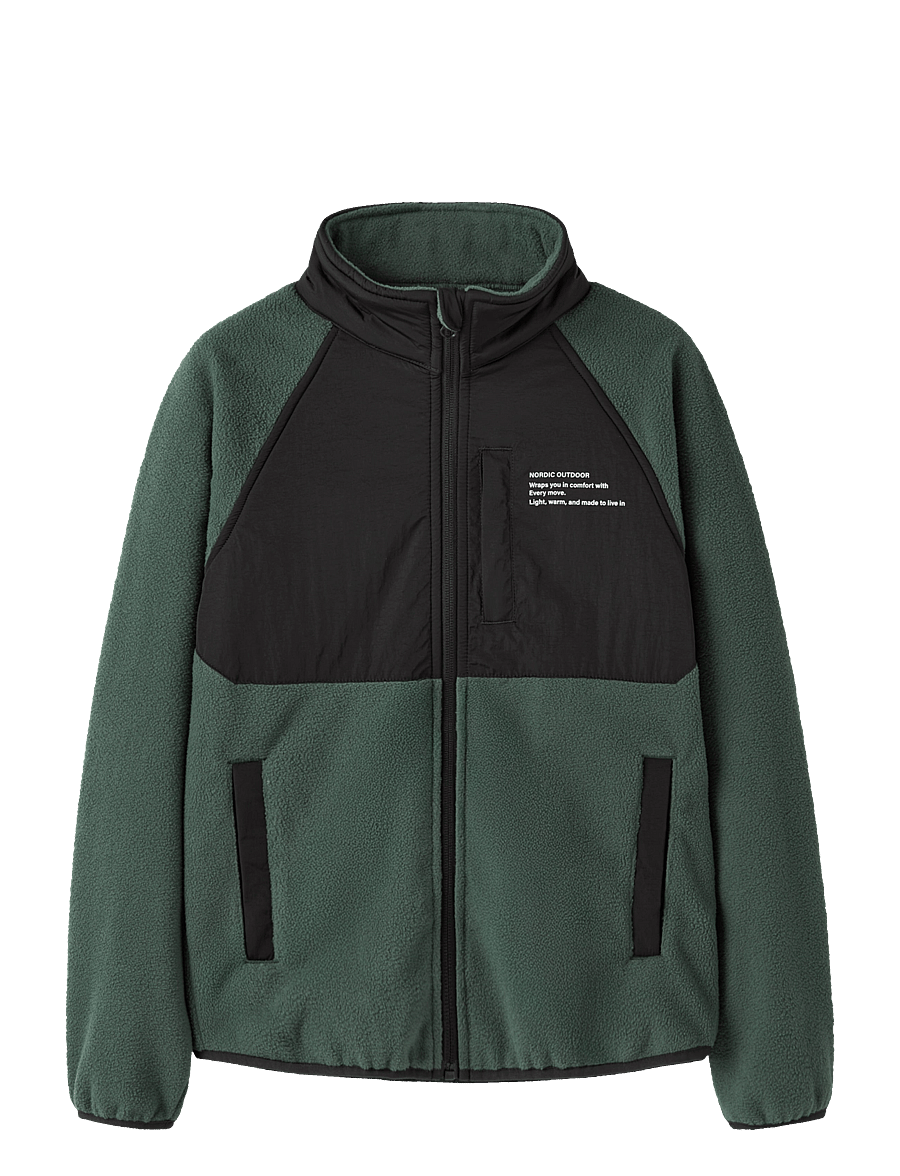 name it - NKNMYLES FLEECE JACKET1 - jungle green - 0