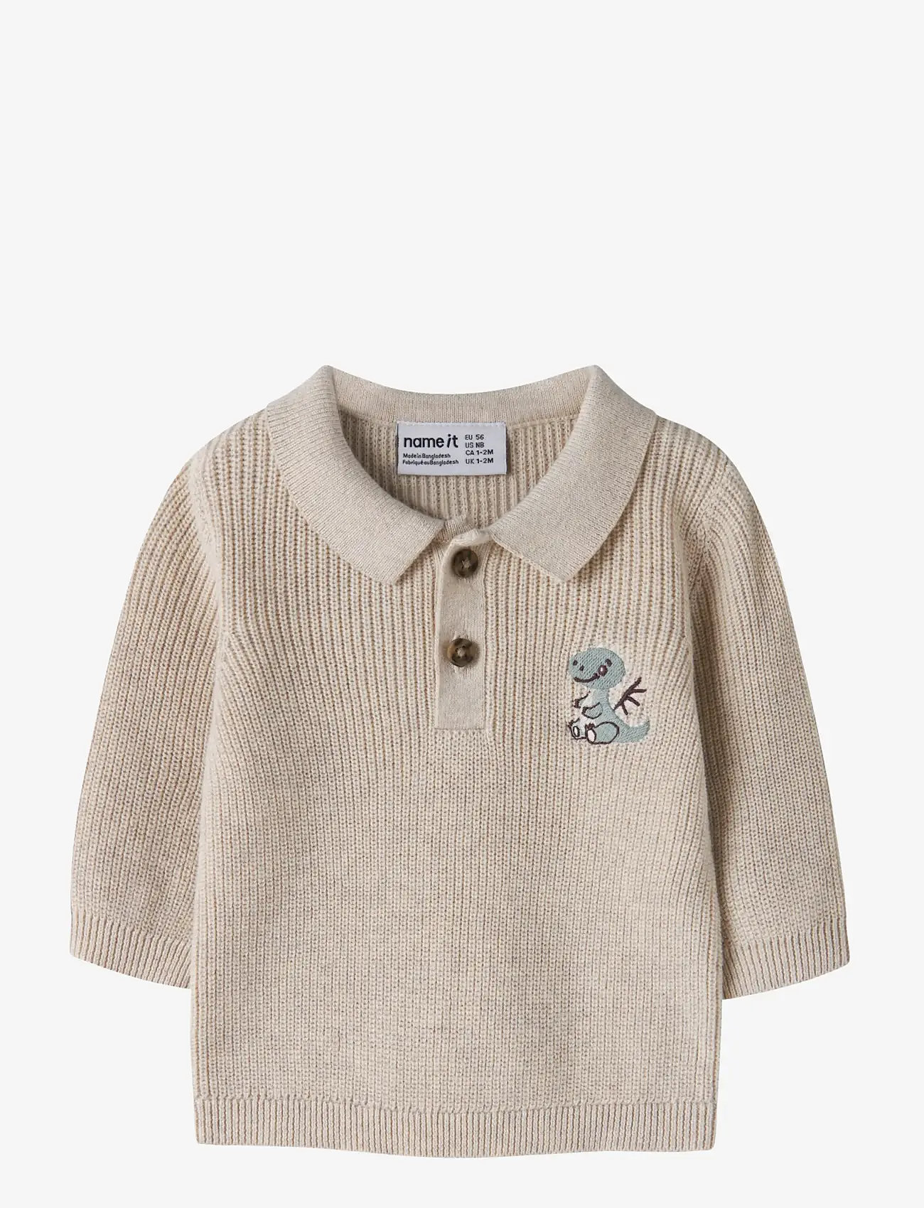 name it - NBMKOLLA LS KNIT POLO - pikkade varrukatega polod - peyote melange - 0