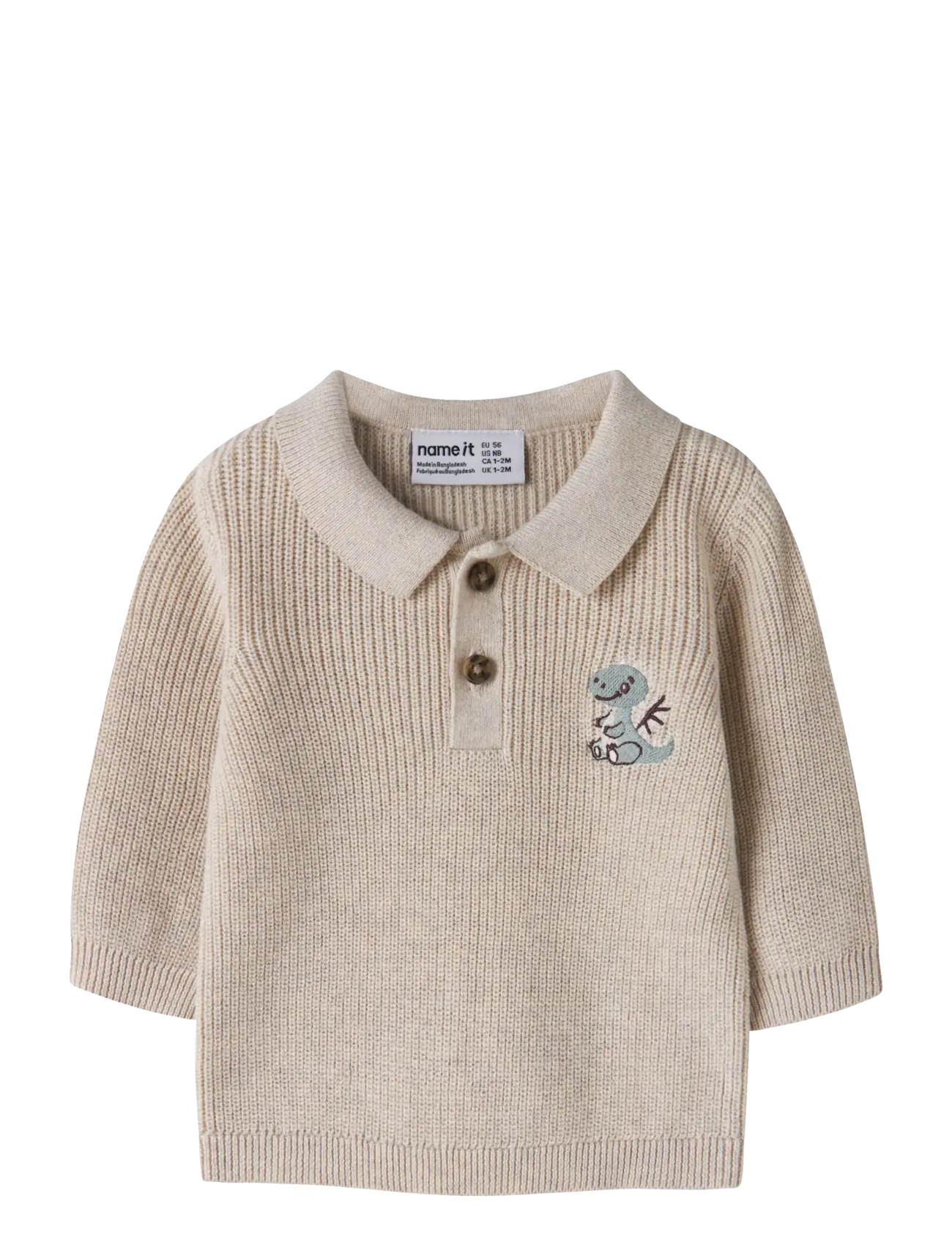 name it NBMKOLLA LS KNIT POLO - Kläder - PEYOTE MELANGE / beige