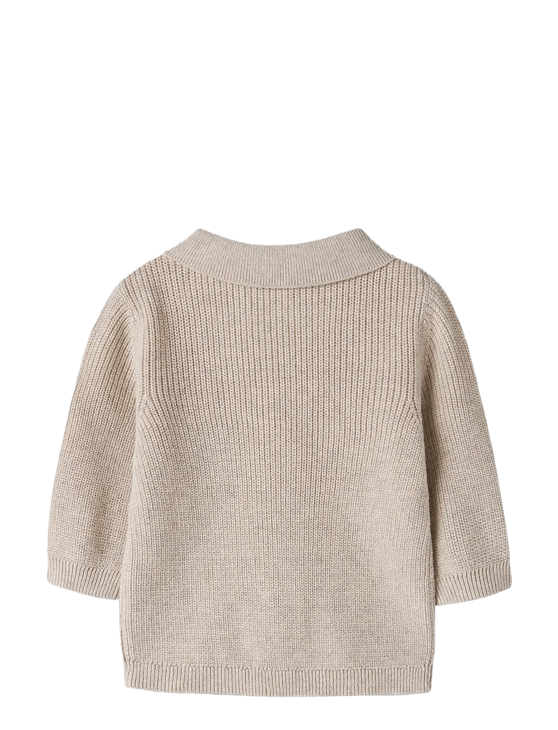 name it - NBMKOLLA LS KNIT POLO - pikkade varrukatega polod - peyote melange - 1