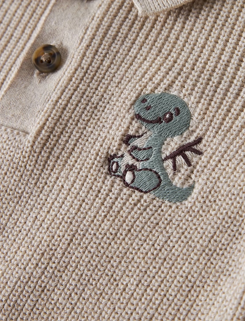 name it - NBMKOLLA LS KNIT POLO - pikkade varrukatega polod - peyote melange - 2