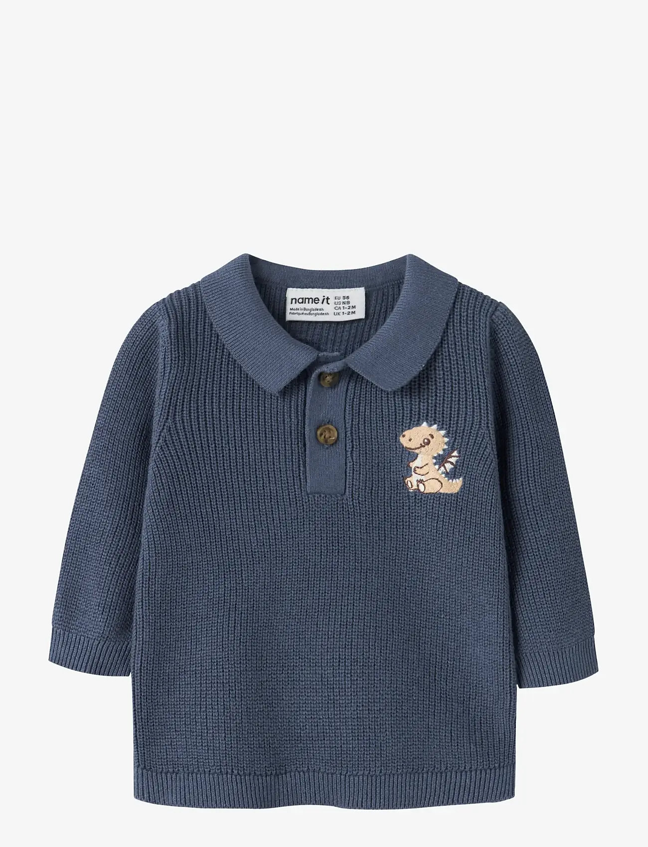 name it - NBMKOLLA LS KNIT POLO - pikkade varrukatega polod - vintage indigo - 0