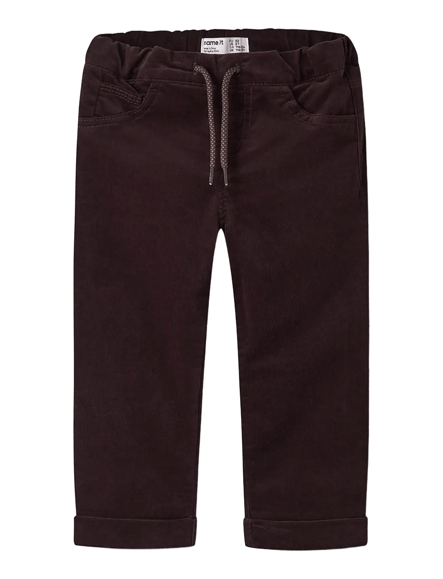 name it - NMMBEN REGULAR CORD WL PANT 4609-YT - babyhosen - chocolate plum - 2