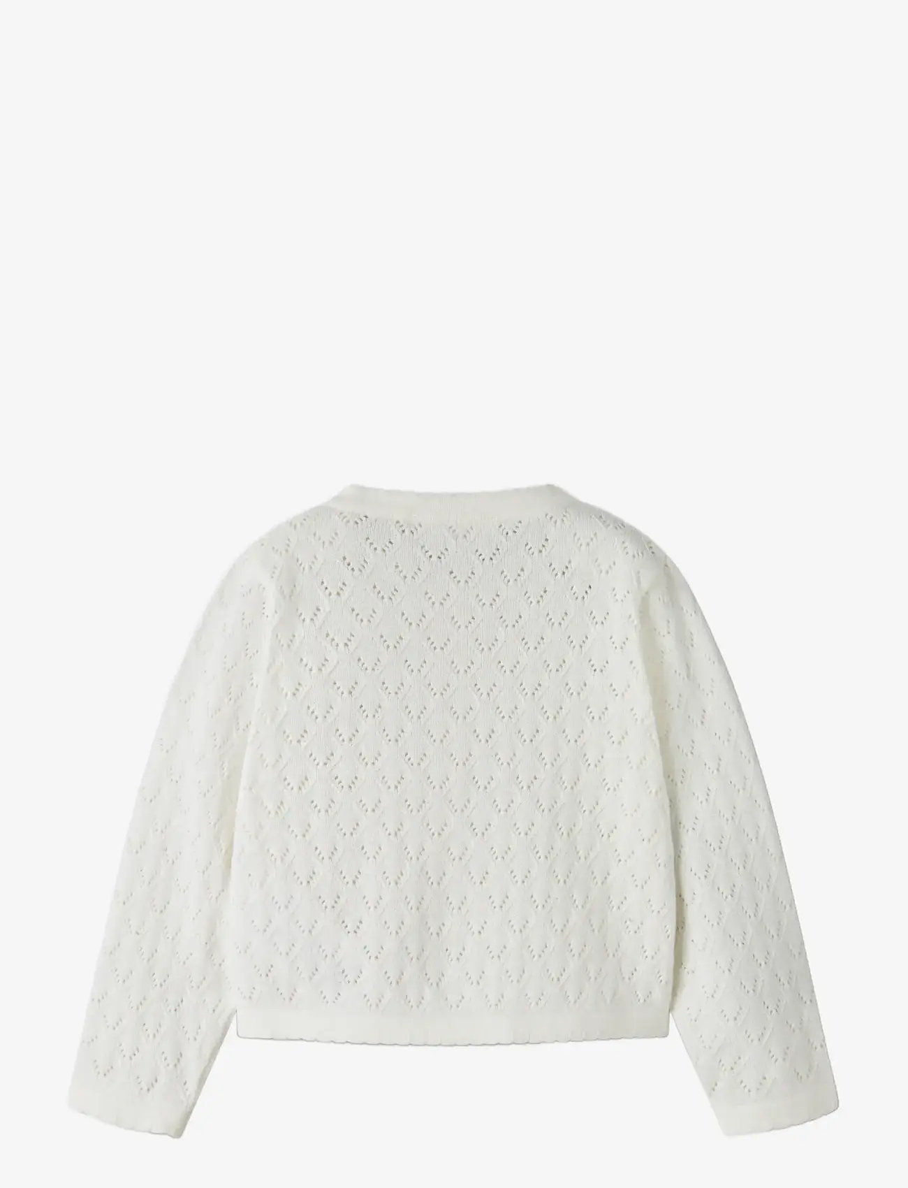 name it - NMFDESINA LS SHORT KNIT CARD - koftor - cloud dancer - 1