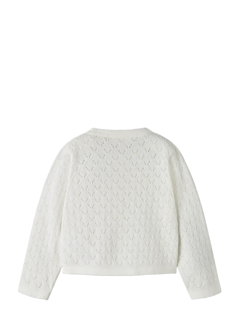 name it - NMFDESINA LS SHORT KNIT CARD - koftor - cloud dancer - 1