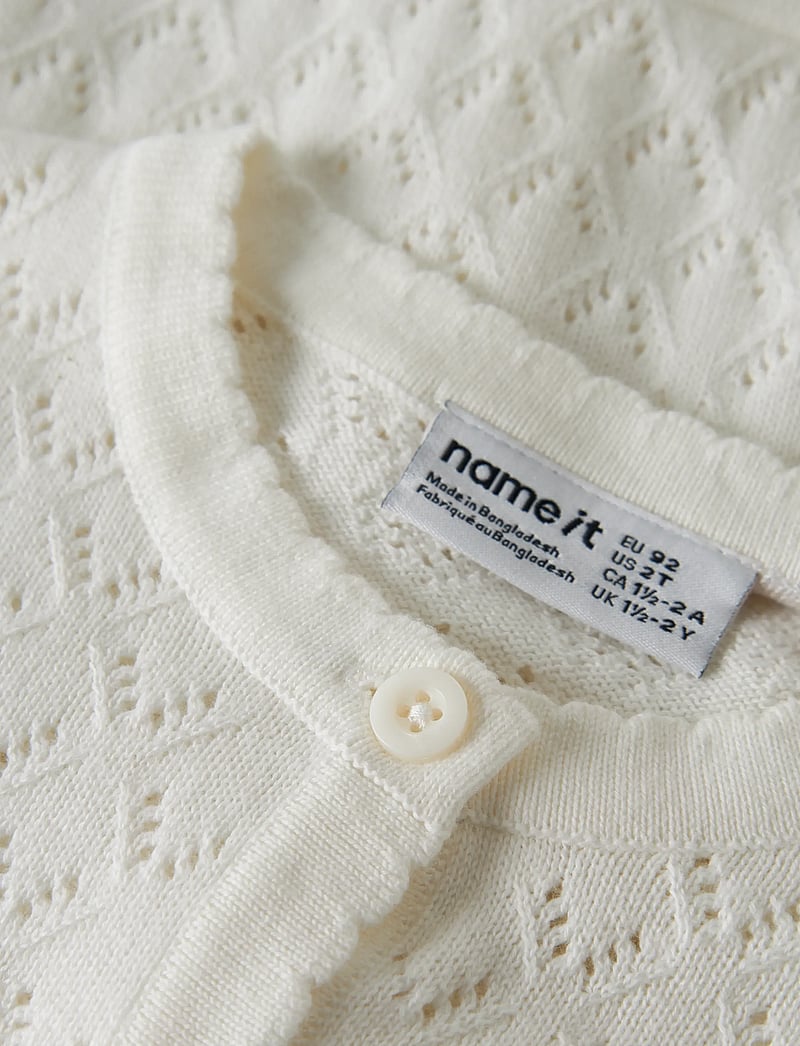 name it - NMFDESINA LS SHORT KNIT CARD - cardigans - cloud dancer - 2