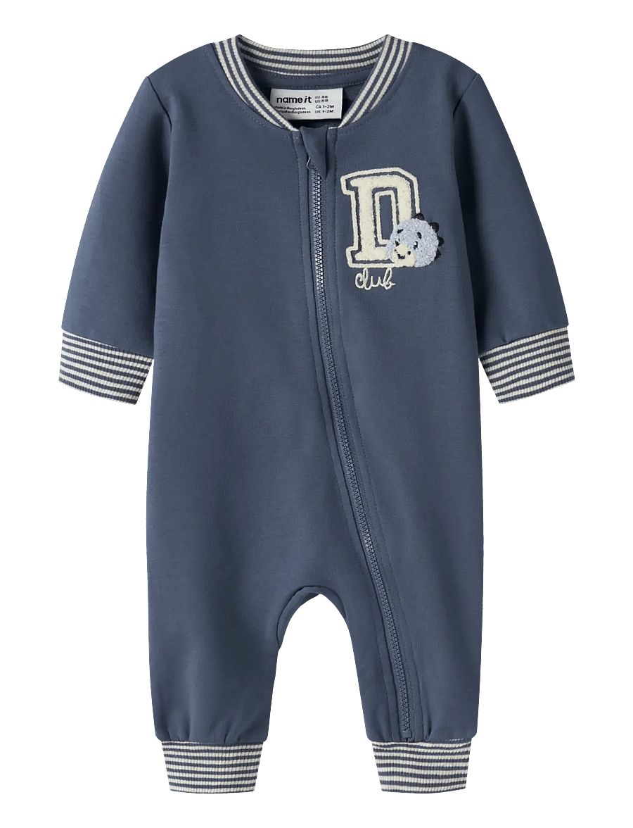 name it - NBMKOPPE LS SWEAT SUIT UNB - jumpsuits - vintage indigo - 0