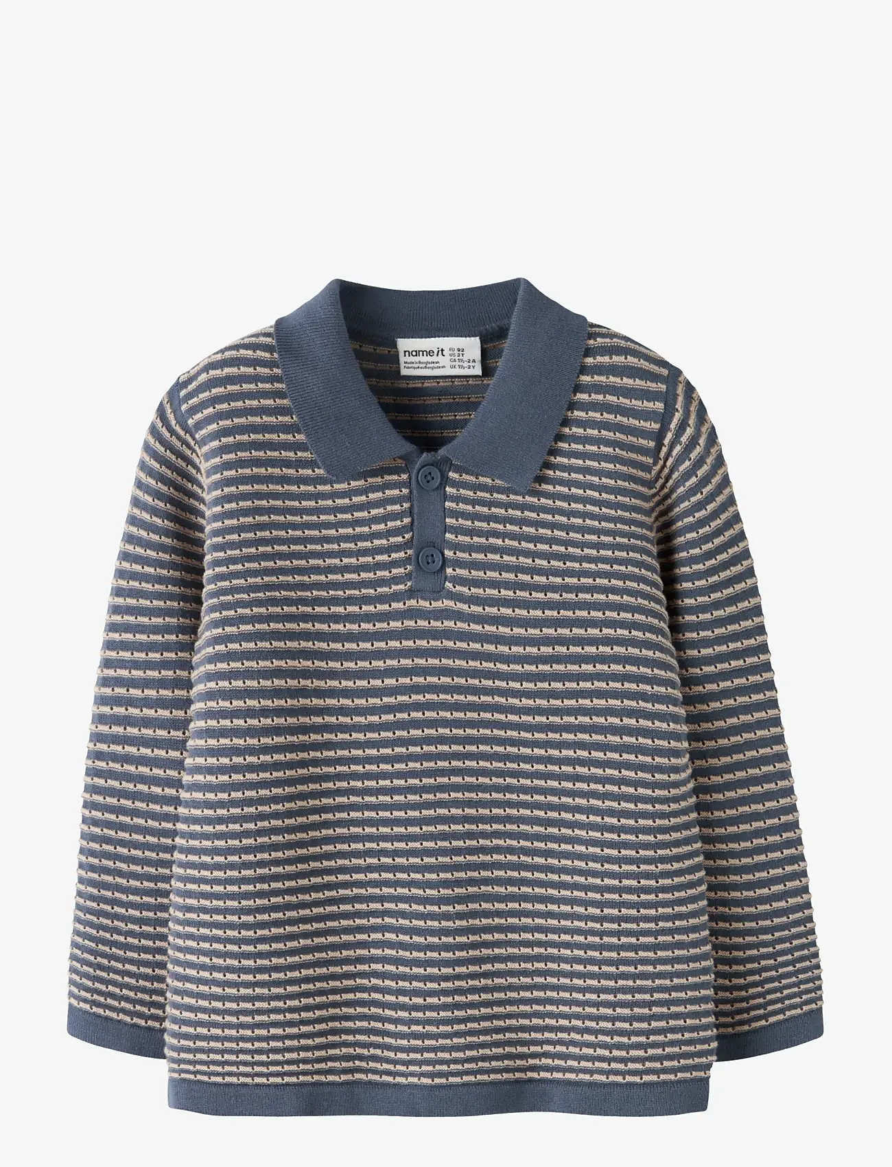 name it - NMMKETAN LS KNIT POLO - langærmede poloer - vintage indigo - 0