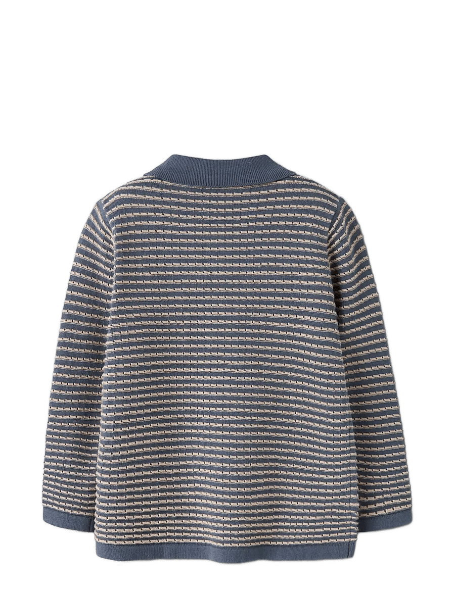 name it - NMMKETAN LS KNIT POLO - langærmede poloer - vintage indigo - 1