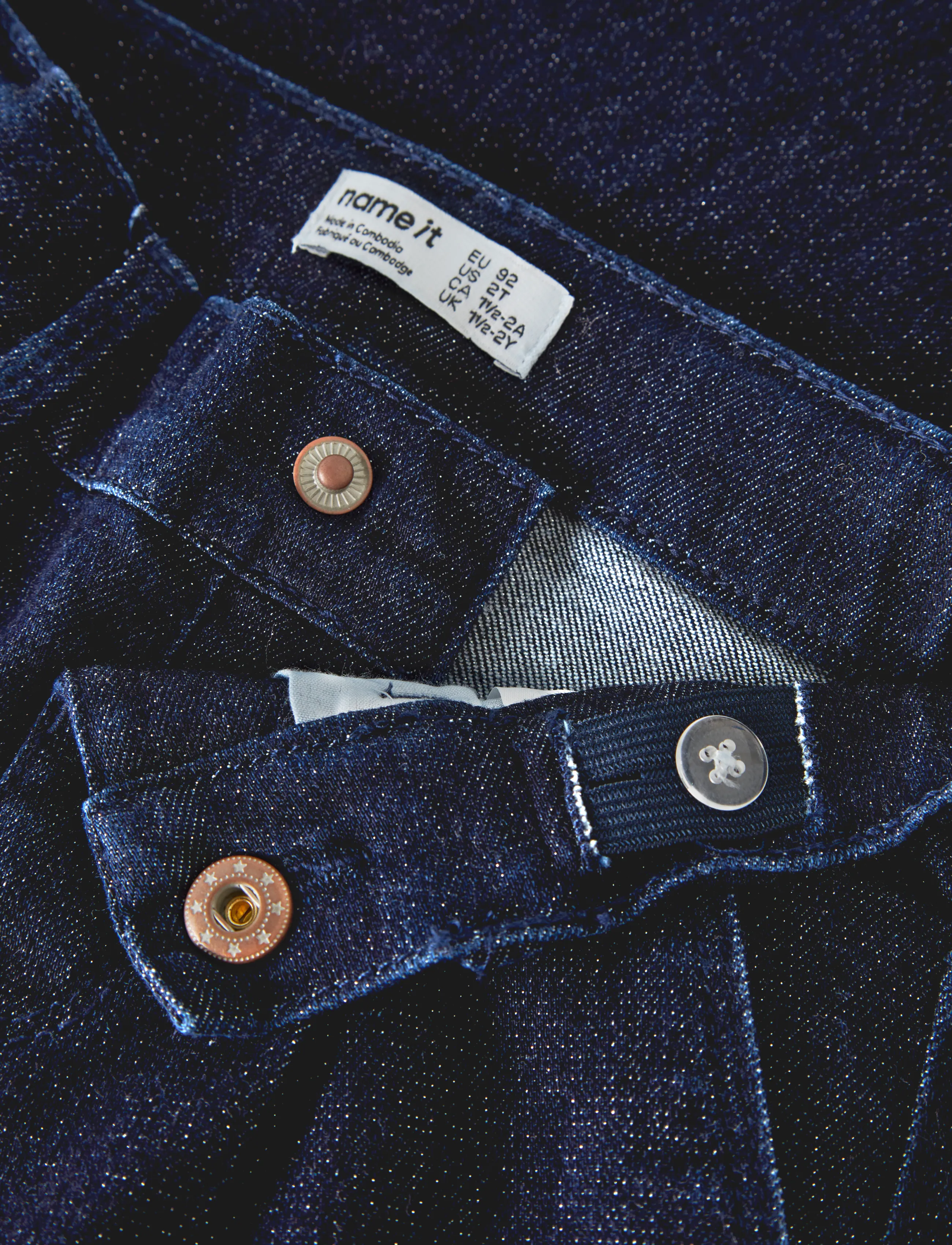 name it - NMFROSE WIDE GLITTER JEANS 1208-LU - dark blue denim - 4