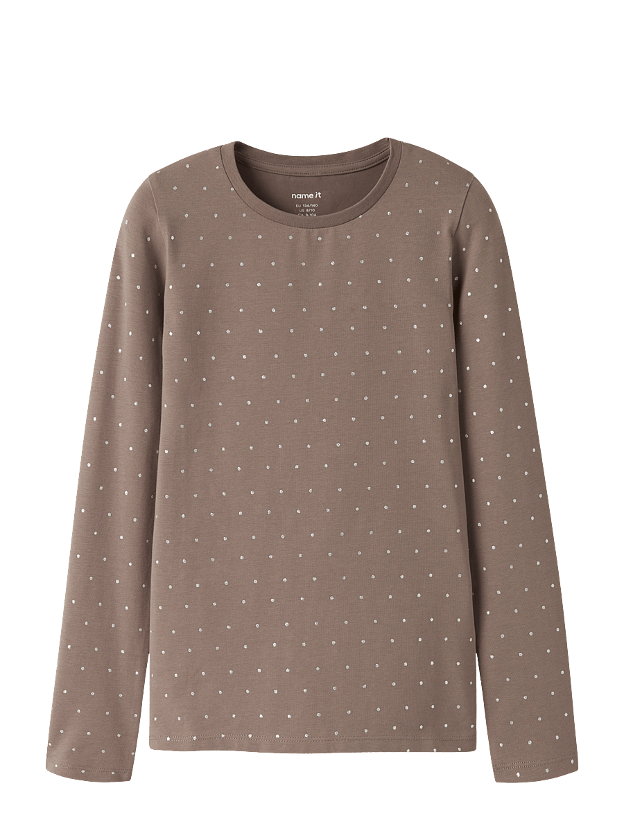 name it - NKFLUAJA LS SLIM TOP - pikkade varrukatega t-särgid - brown lentil - 0