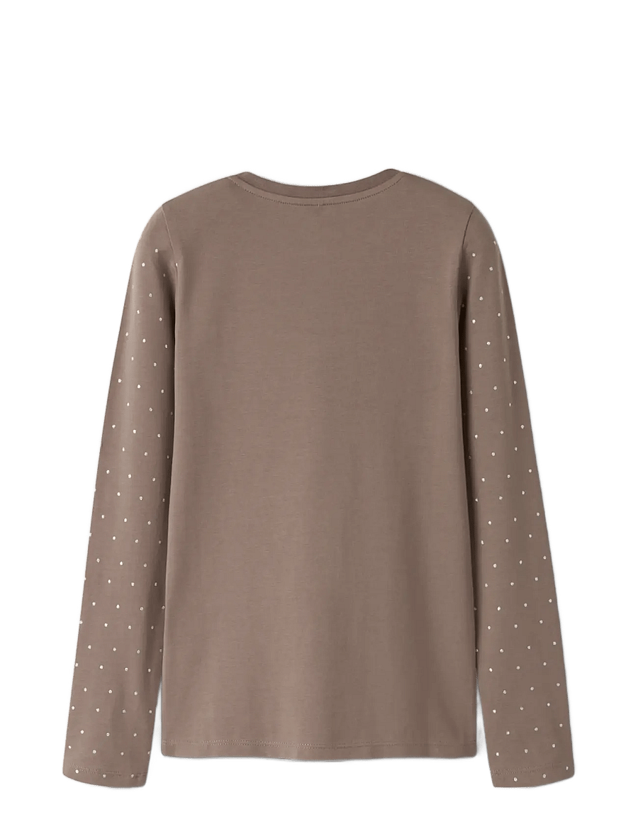 name it - NKFLUAJA LS SLIM TOP - pikkade varrukatega t-särgid - brown lentil - 1