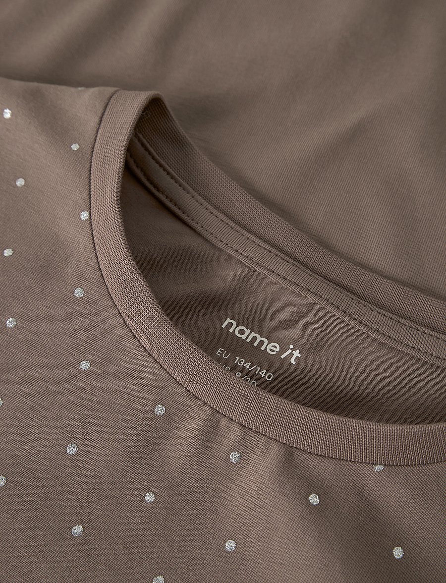 name it - NKFLUAJA LS SLIM TOP - pikkade varrukatega t-särgid - brown lentil - 2