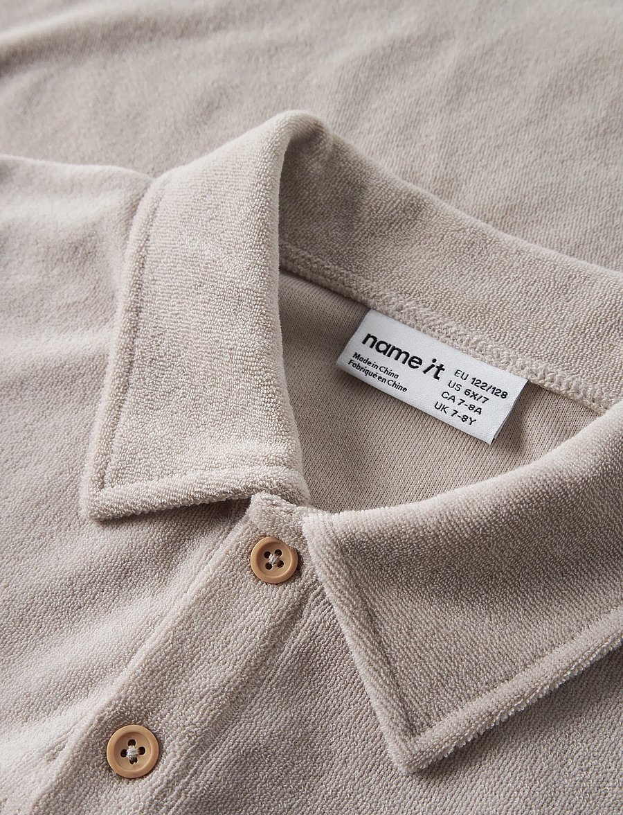 name it - NKMFINTI SS NREG TERRY POLO BOX - kurzärmelig - chateau gray - 3