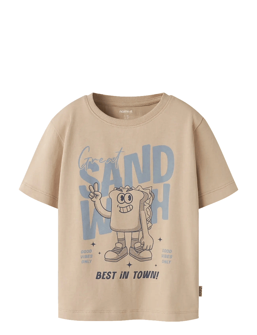 name it - NMMKARLO SS NREG TOP BOX - korte mouwen - sesame - 0