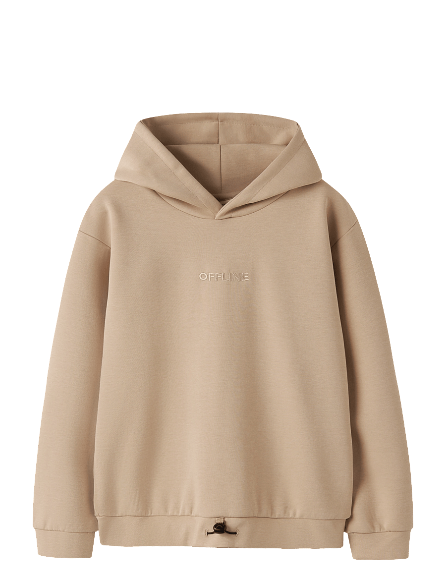 name it - NKMKINO LS NREG SCUBA WH UNB - kapuutsiga pusad - sesame - 0