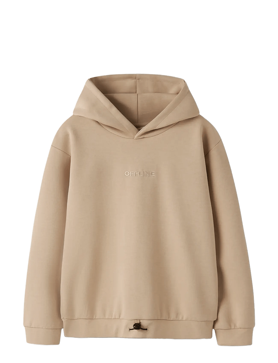 name it - NKMKINO LS NREG SCUBA WH UNB - kapuutsiga pusad - sesame - 2