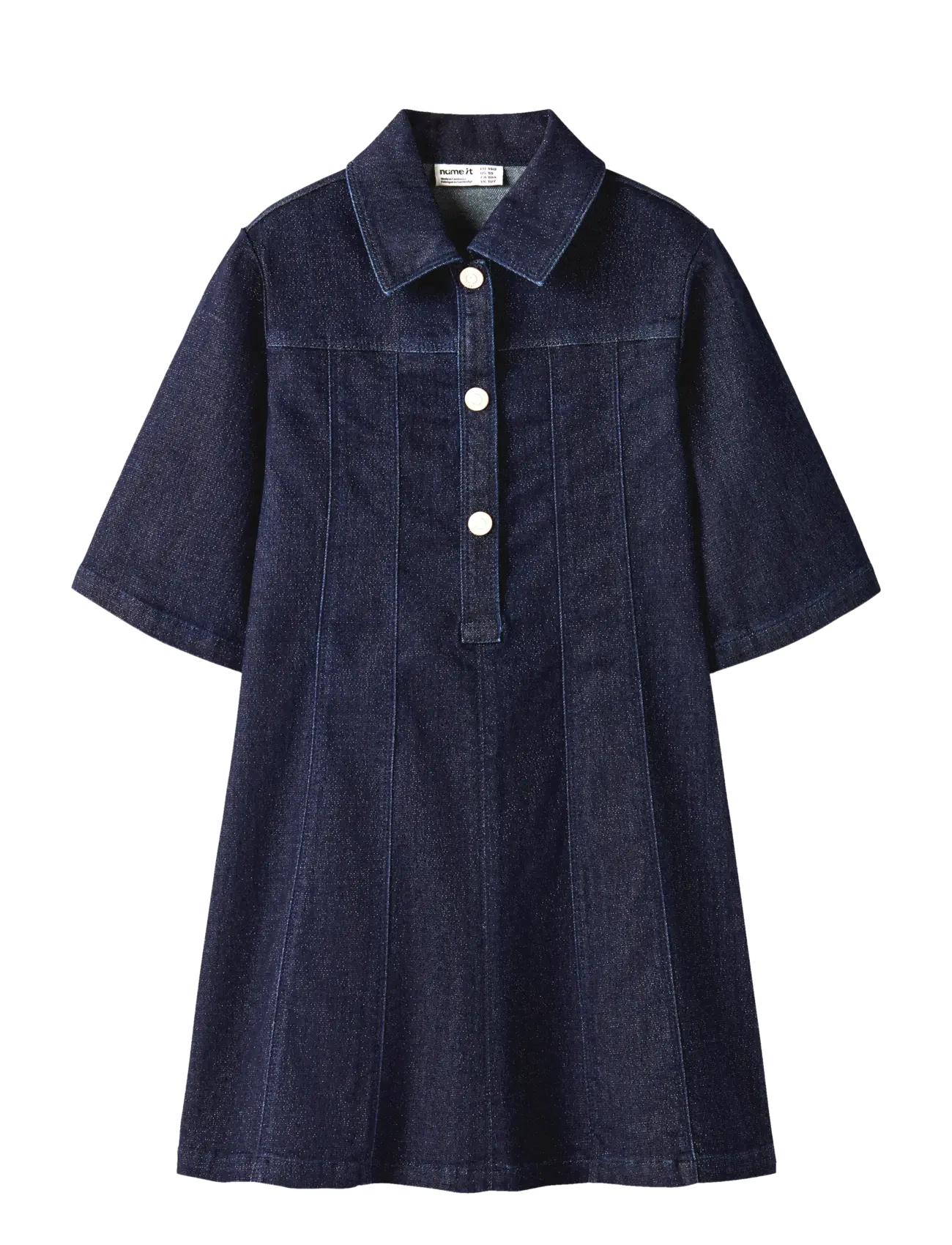 name it NKFEMBER 2/4 DNM GLITTER DRESS 1208-LU - Tøj - DARK BLUE DENIM / navy