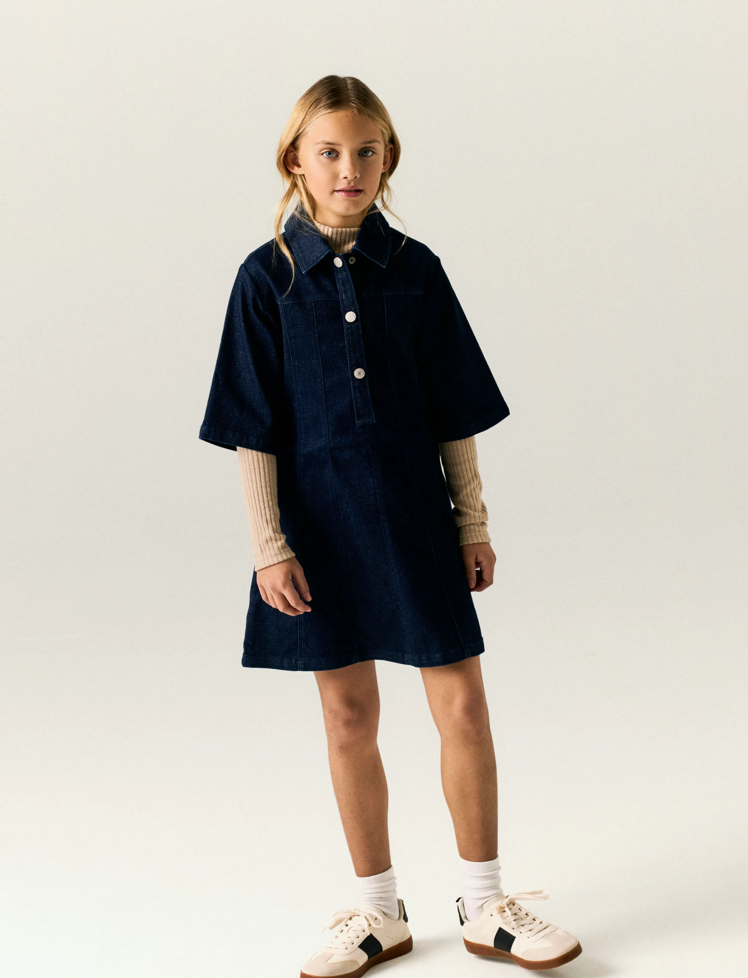 name it - NKFEMBER 2/4 DNM GLITTER DRESS 1208-LU - dark blue denim - 2