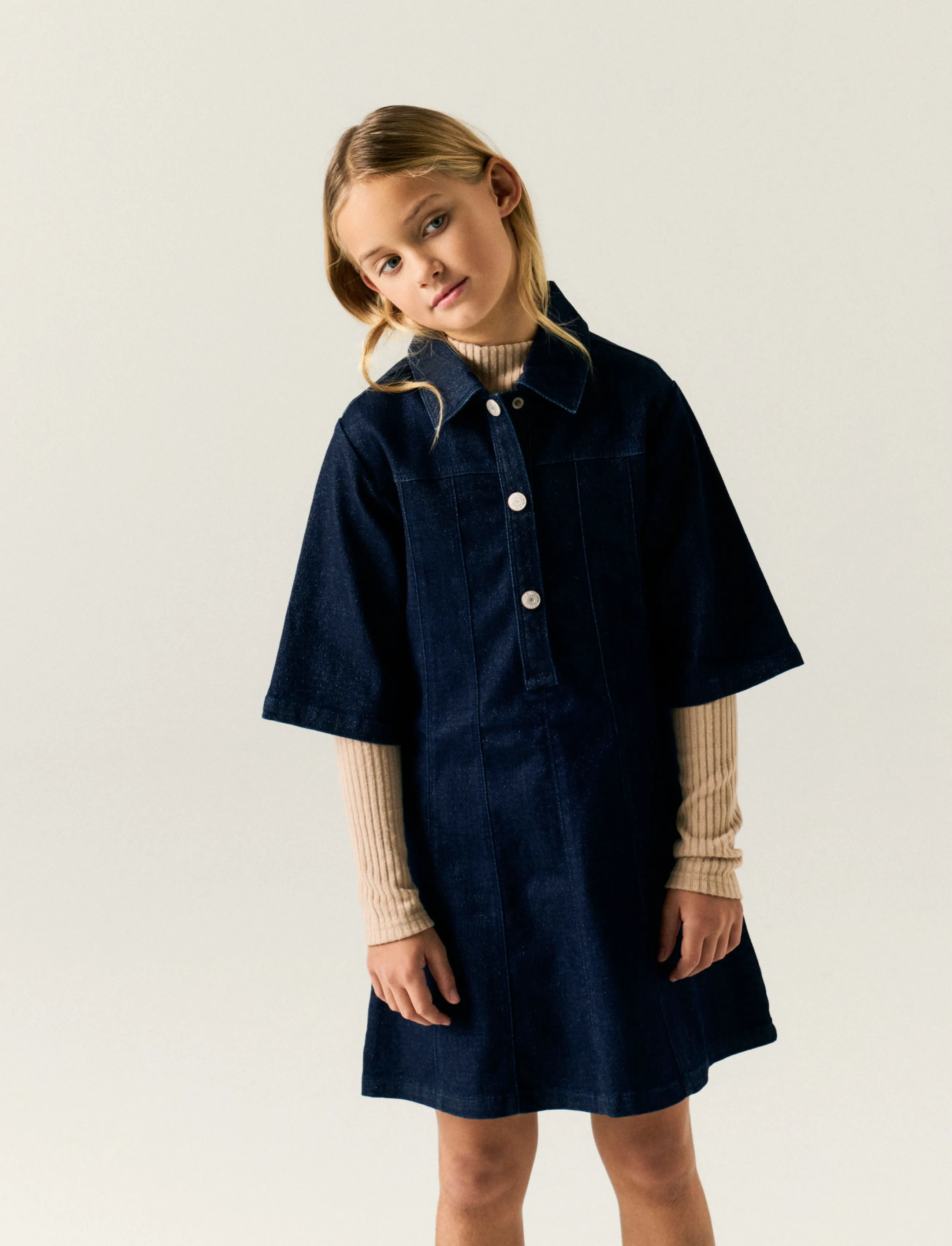 name it - NKFEMBER 2/4 DNM GLITTER DRESS 1208-LU - dark blue denim - 3
