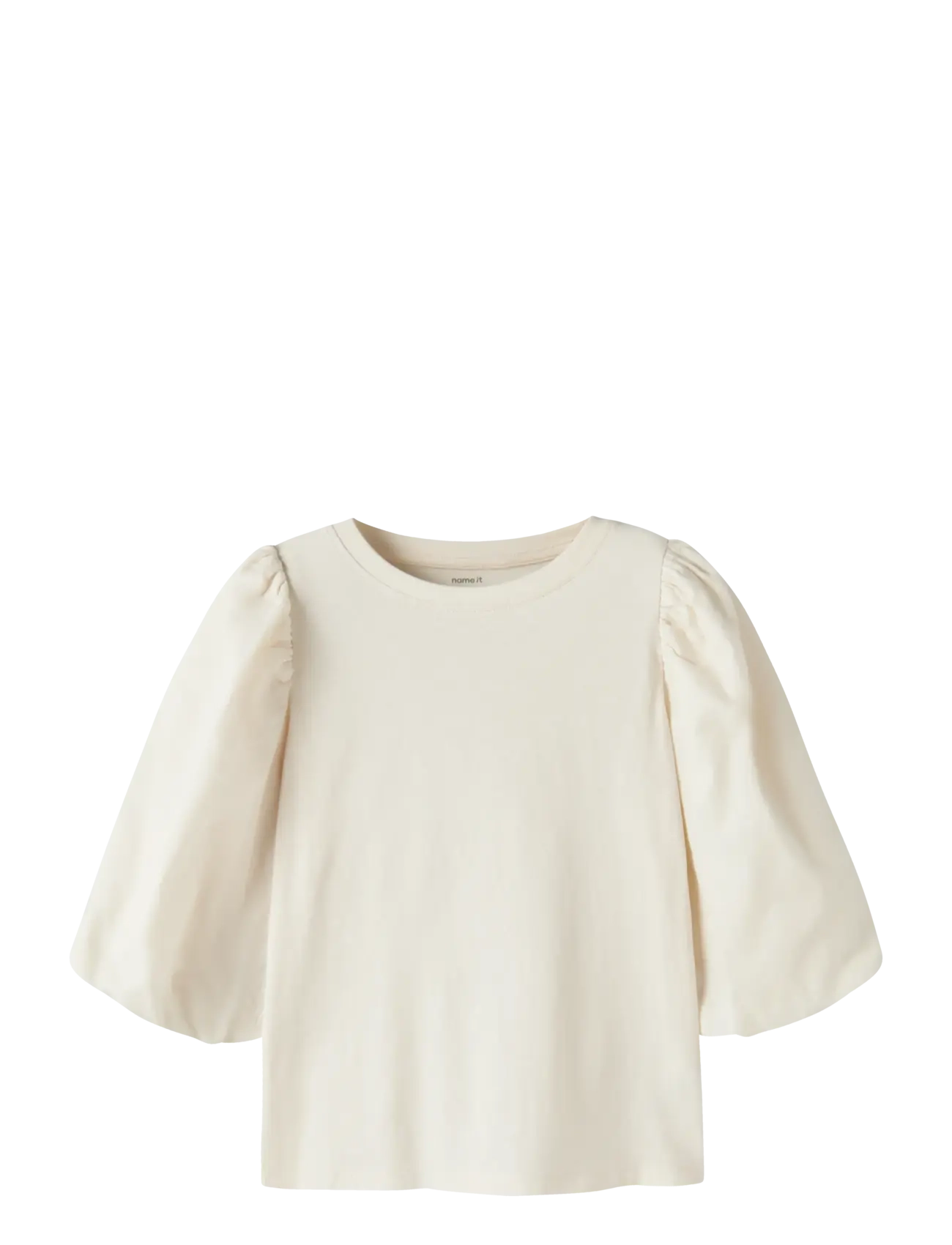 name it Nkfkomha 2/4 Top, Børn, 3/4 Ærmet Puff Top, Cream, Str: 116