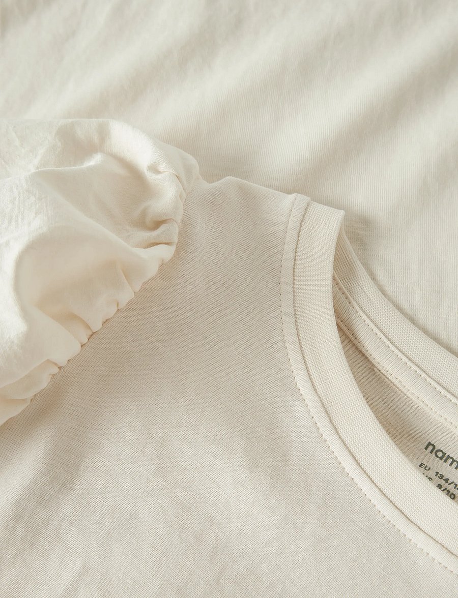 name it - NKFKOMHA 2/4 TOP - lühikeste varrukatega t-särgid - antique white - 4