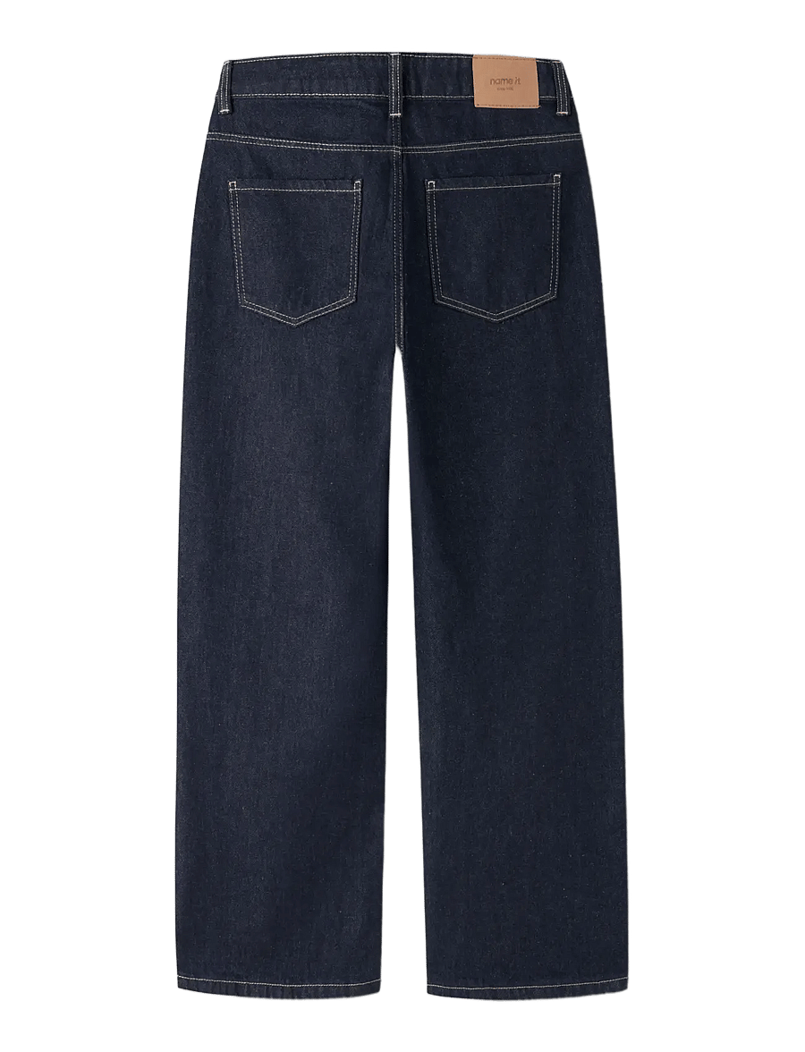 name it - NKFROSE WIDE LACE JEANS 4608-MJ - hosen mit weitem bein - dark blue denim - 1