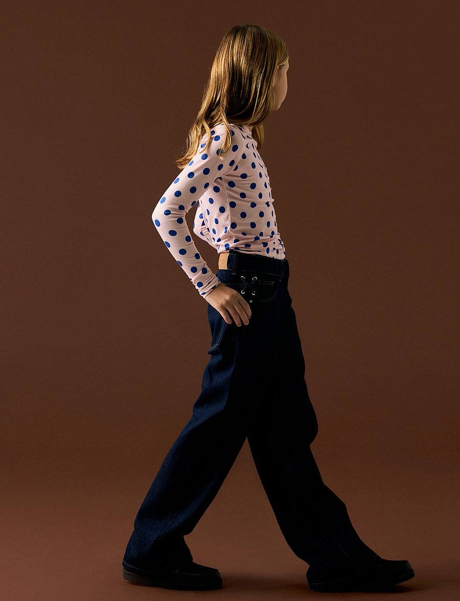 name it - NKFROSE WIDE LACE JEANS 4608-MJ - hosen mit weitem bein - dark blue denim - 3