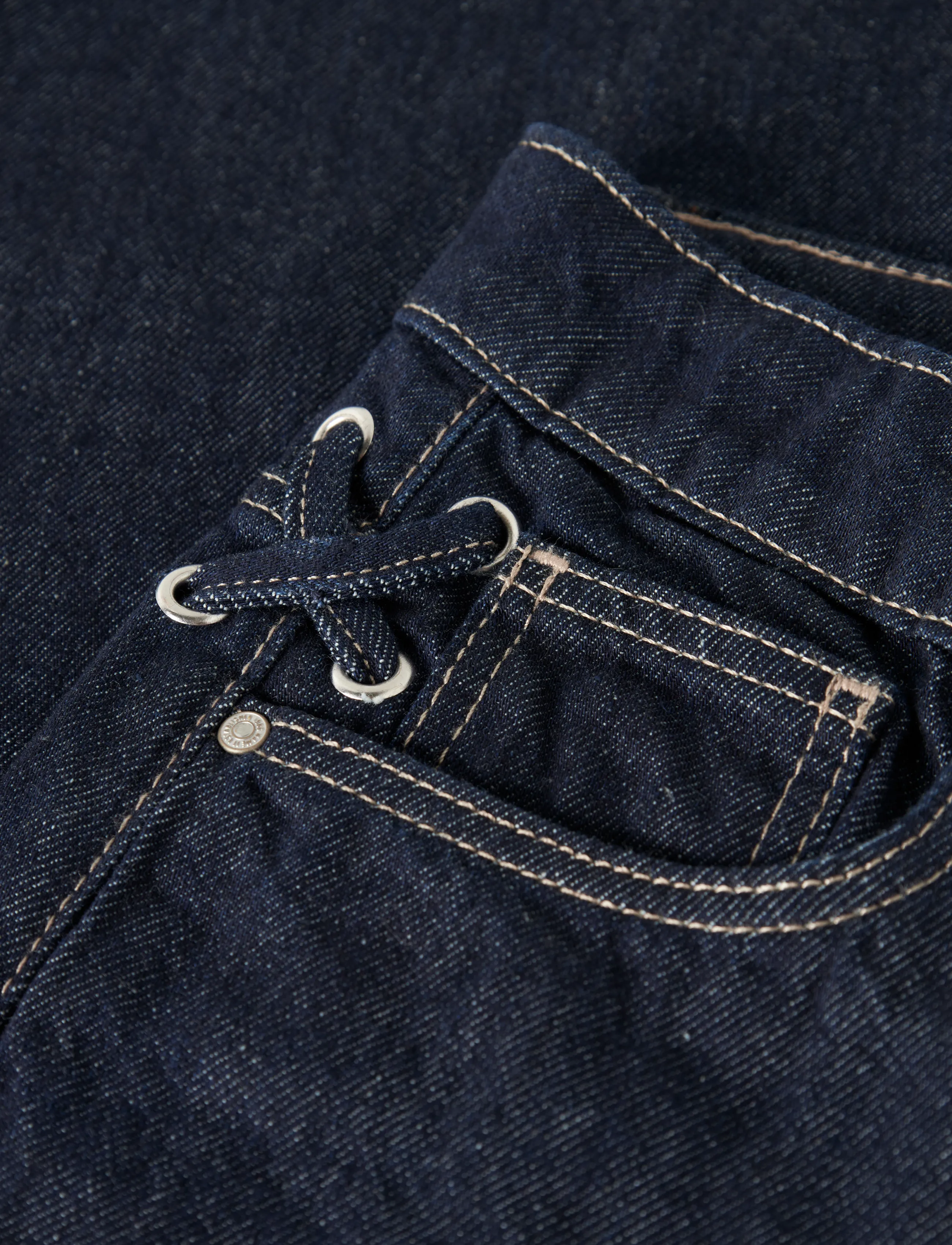 name it - NKFROSE WIDE LACE JEANS 4608-MJ - hosen mit weitem bein - dark blue denim - 4