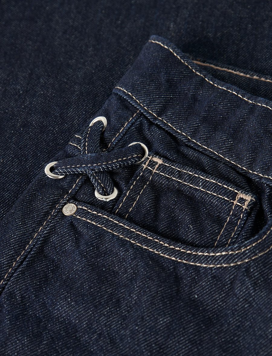name it - NKFROSE WIDE LACE JEANS 4608-MJ - hosen mit weitem bein - dark blue denim - 4