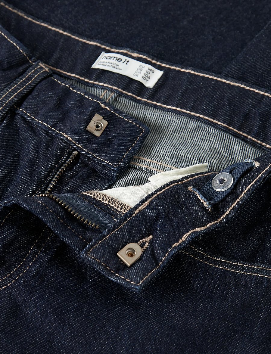 name it - NKFROSE WIDE LACE JEANS 4608-MJ - hosen mit weitem bein - dark blue denim - 5