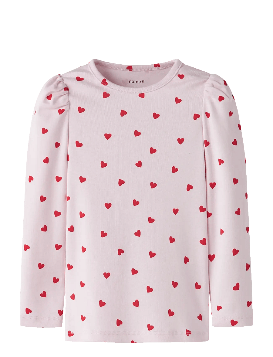 name it - NMFBHEART XSL LS TOP - pikkade varrukatega t-särgid - cradle pink - 1