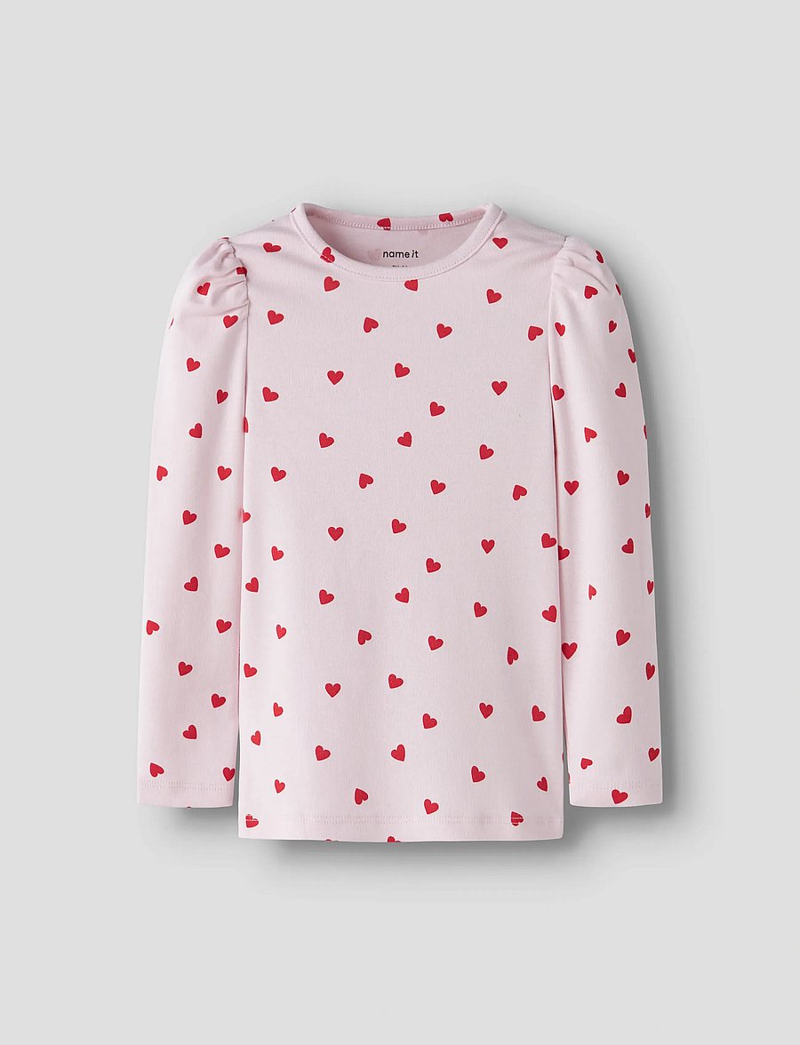 name it - NMFBHEART XSL LS TOP - pikkade varrukatega t-särgid - cradle pink - 0