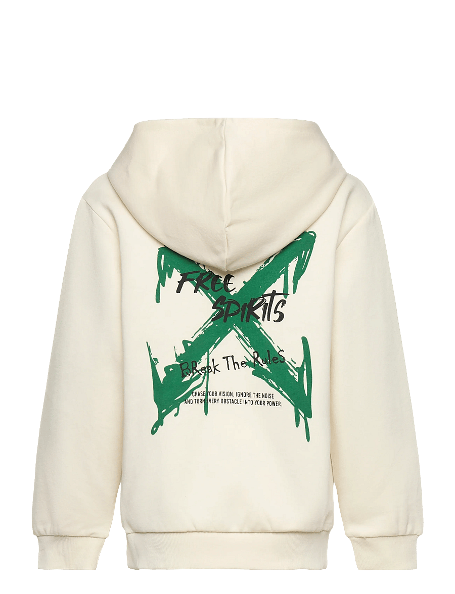 name it - NKMKEMUEL LS SWE WH BRU BOX PS NOOS - kapuzenpullover - antique white - 2