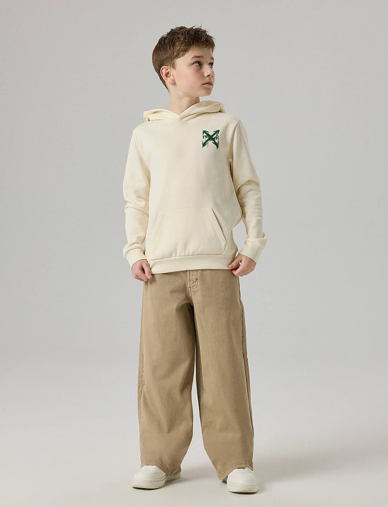 name it - NKMKEMUEL LS SWE WH BRU BOX PS NOOS - hættetrøjer - antique white - 3