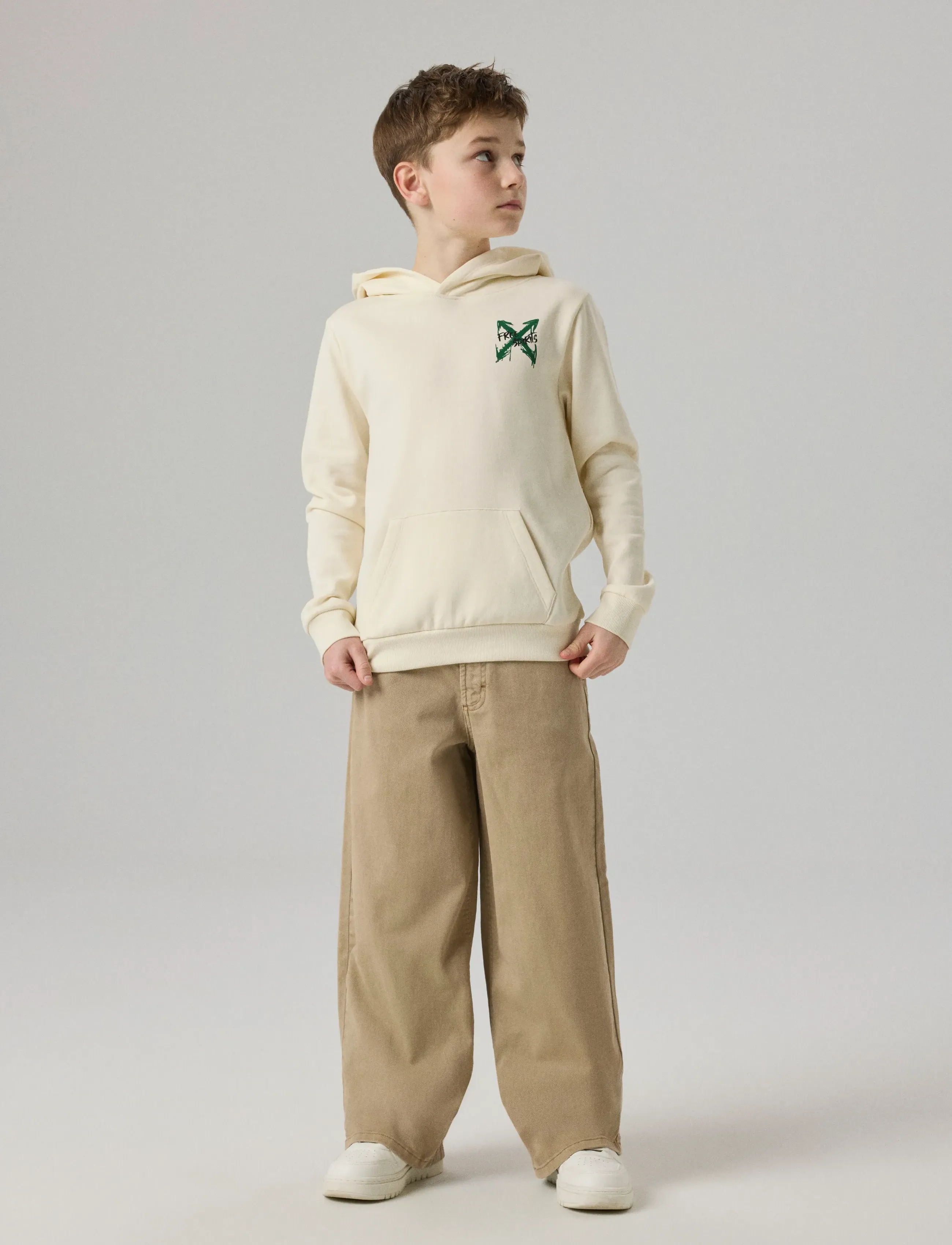 name it - NKMKEMUEL LS SWE WH BRU BOX PS NOOS - hoodies - antique white - 3