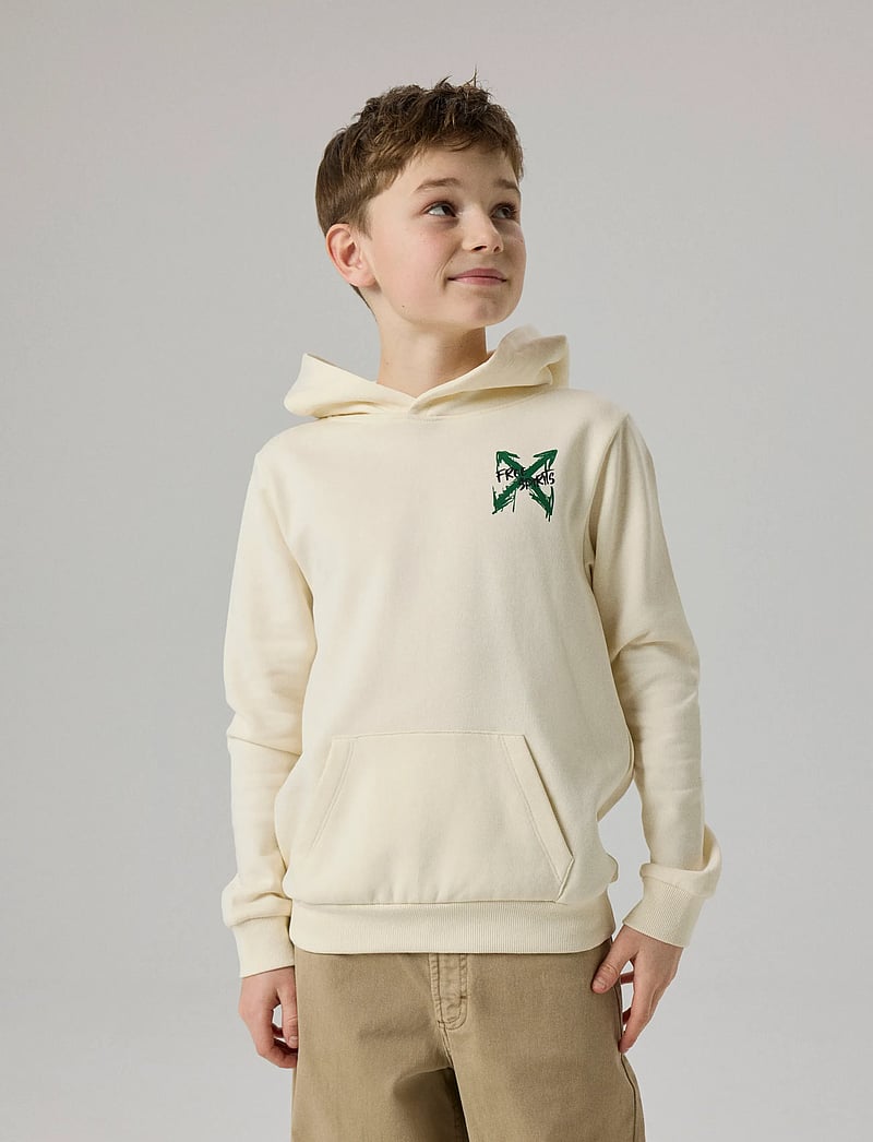 name it - NKMKEMUEL LS SWE WH BRU BOX PS NOOS - hættetrøjer - antique white - 4