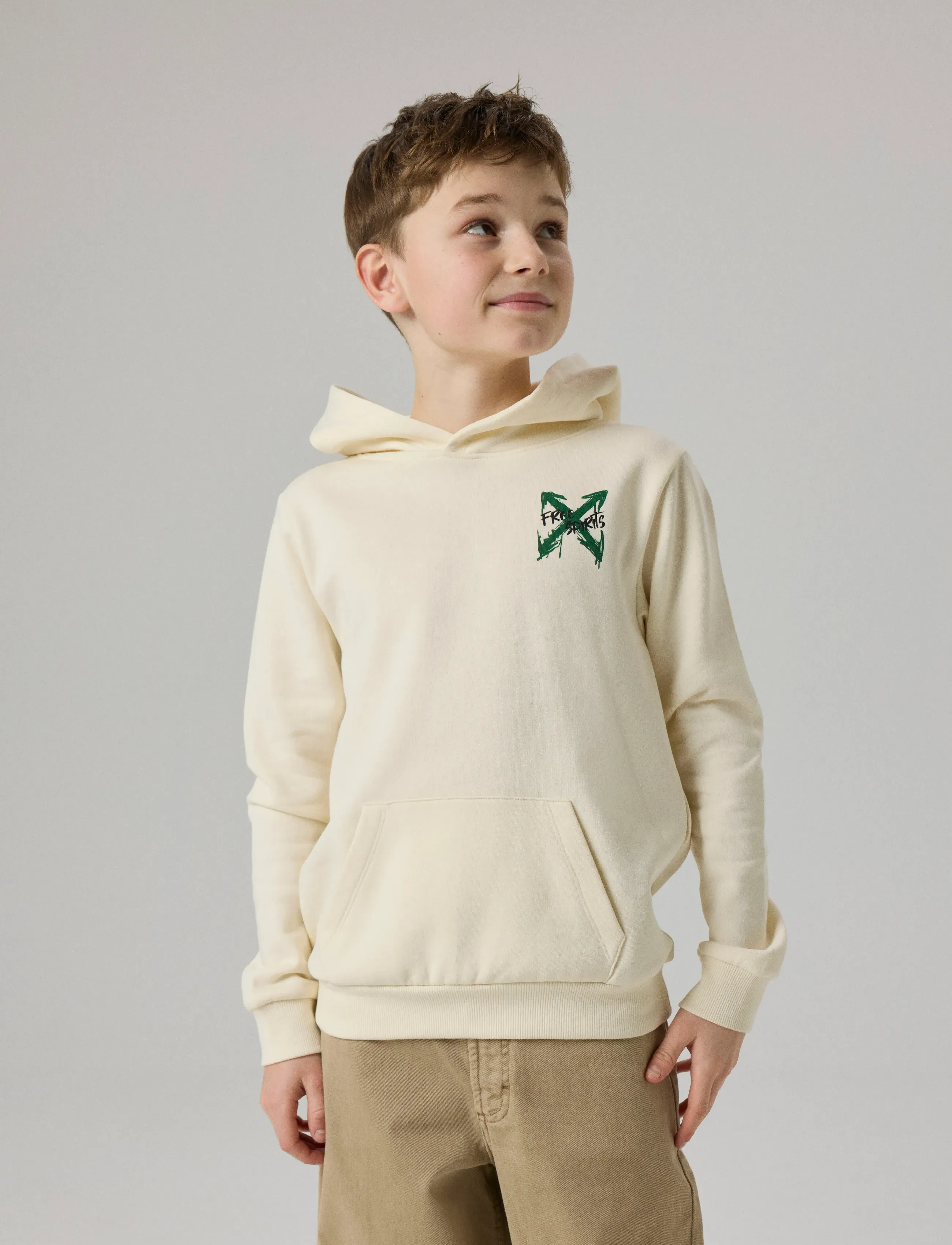 name it - NKMKEMUEL LS SWE WH BRU BOX PS NOOS - kapuzenpullover - antique white - 4