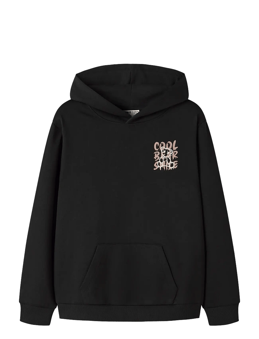 name it - NKMKEMUEL LS SWE WH BRU BOX PS NOOS - hættetrøjer - black - 0