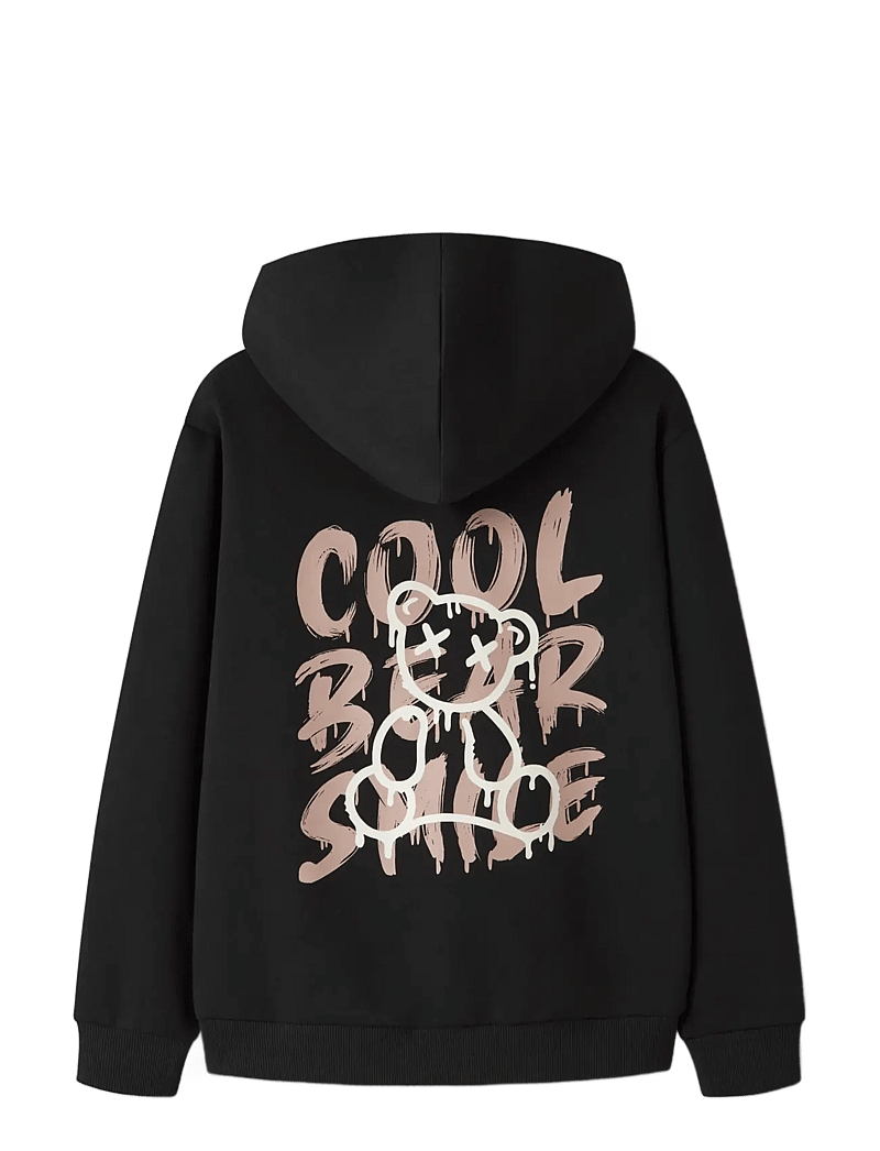 name it - NKMKEMUEL LS SWE WH BRU BOX PS NOOS - hættetrøjer - black - 1