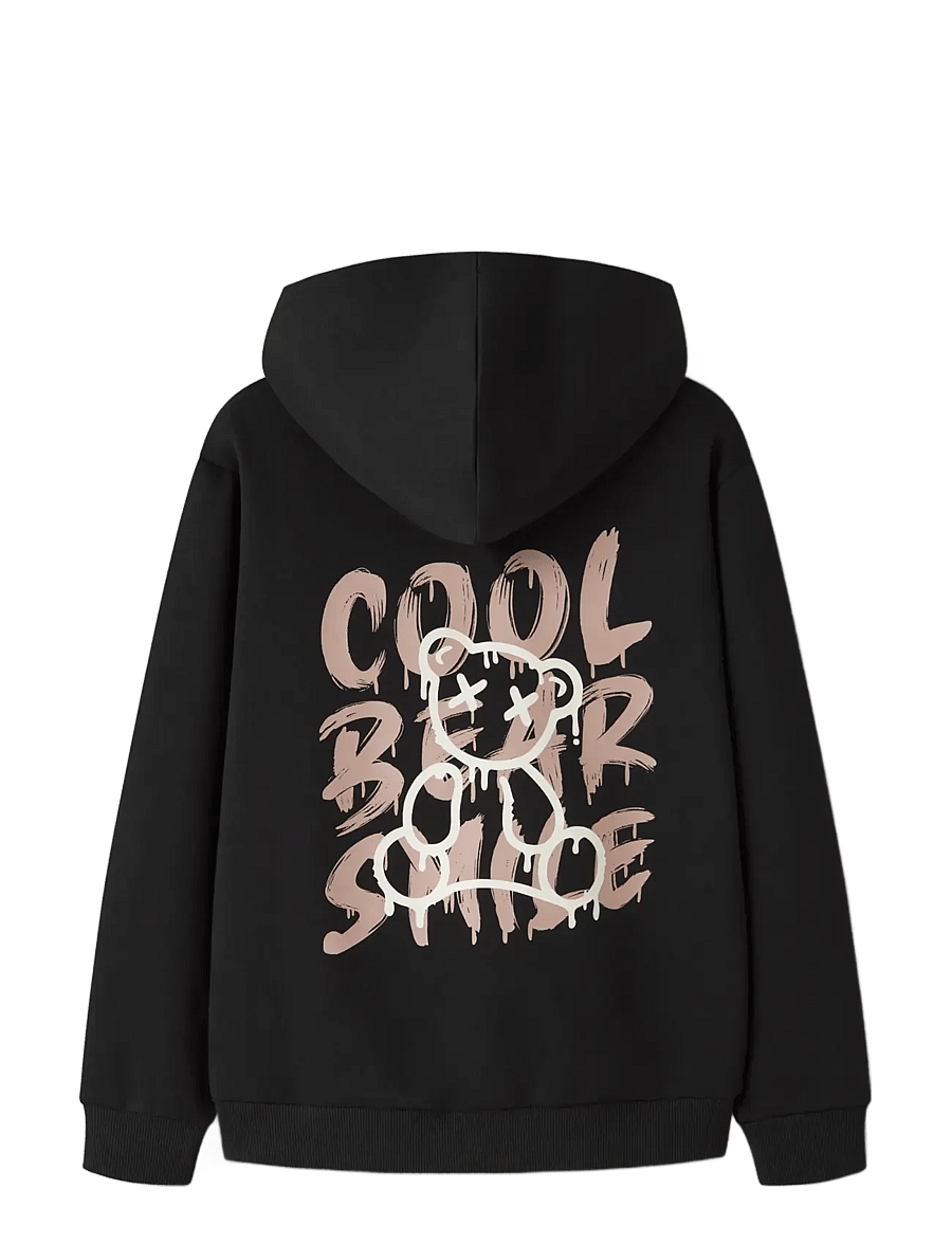 name it - NKMKEMUEL LS SWE WH BRU BOX PS NOOS - hættetrøjer - black - 1
