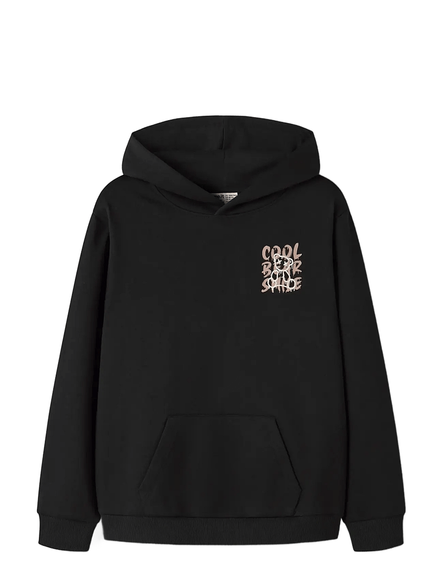 name it - NKMKEMUEL LS SWE WH BRU BOX PS NOOS - hættetrøjer - black - 2