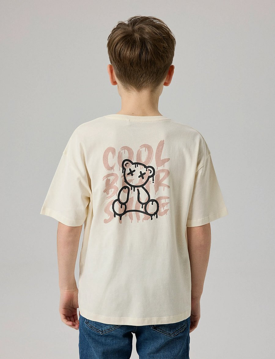 name it - NKMKEMUEL SS RLX TOP BOX PS NOOS - kortärmade t-shirts - antique white - 0