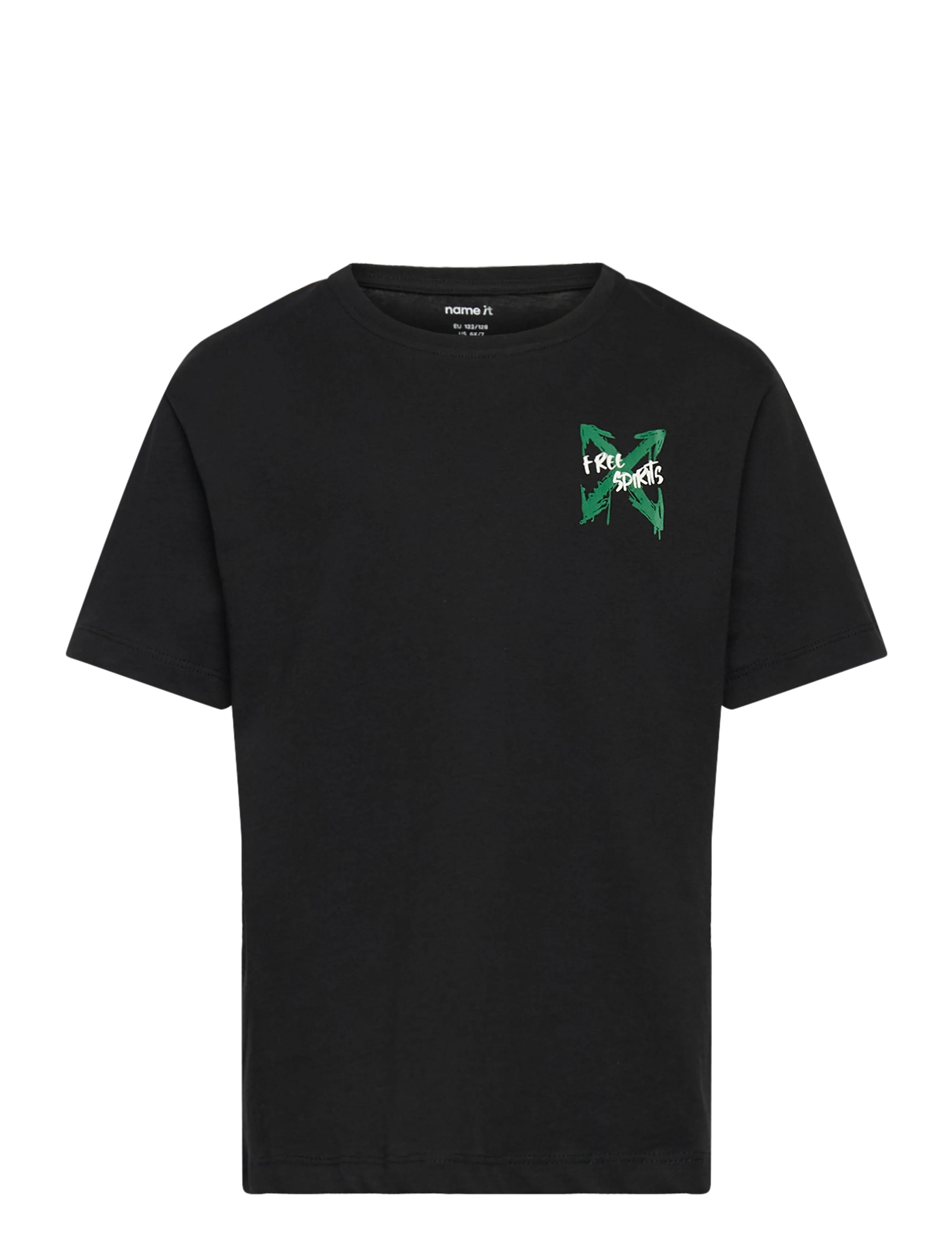 name it Nkmkemuel Ss Rlx Top Box Ps Noos, 116, Black, T-Shirts > Kortærmede, Børn