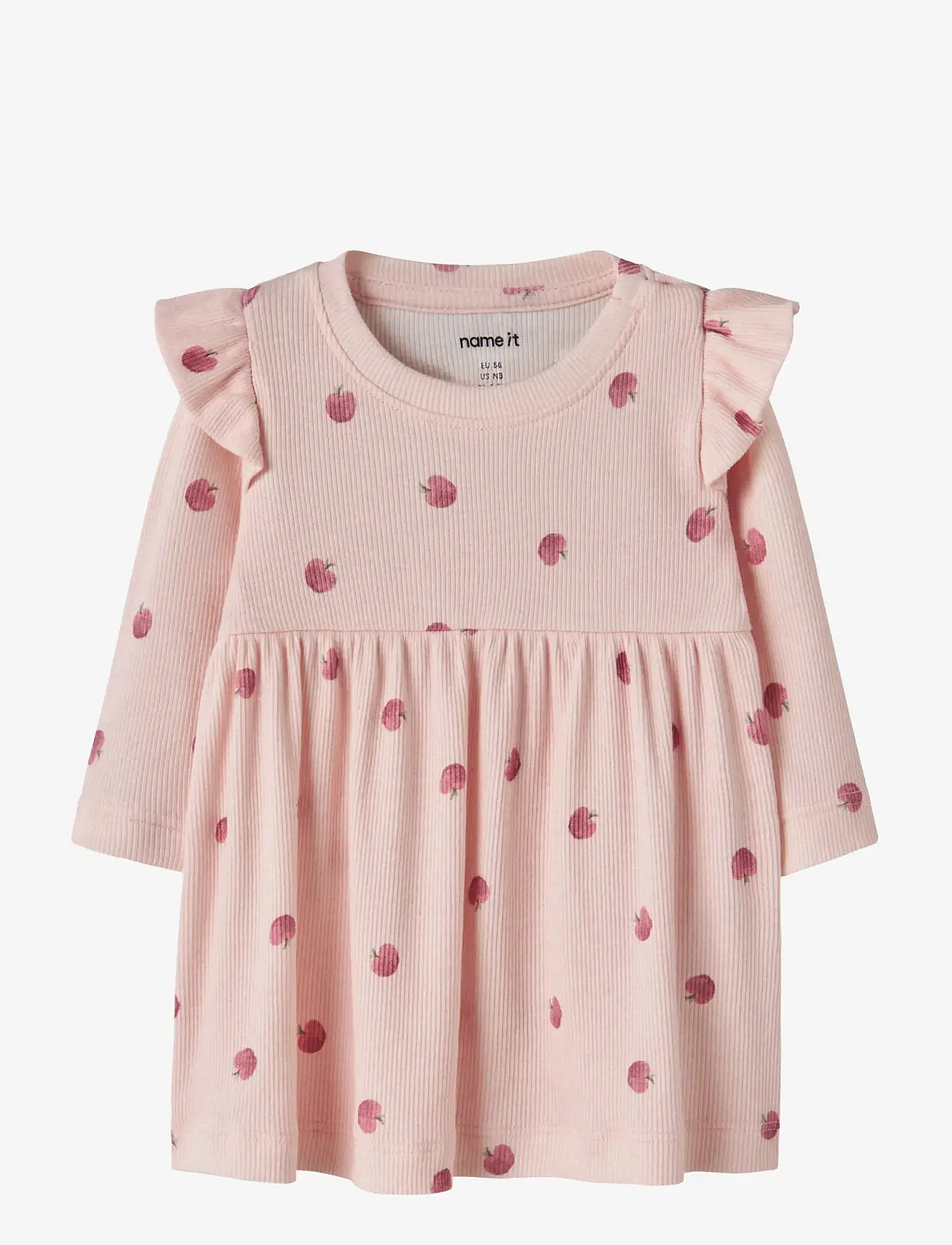 name it - NBFFOAPPLE LS DRESS - long-sleeved baby dresses - cradle pink - 0