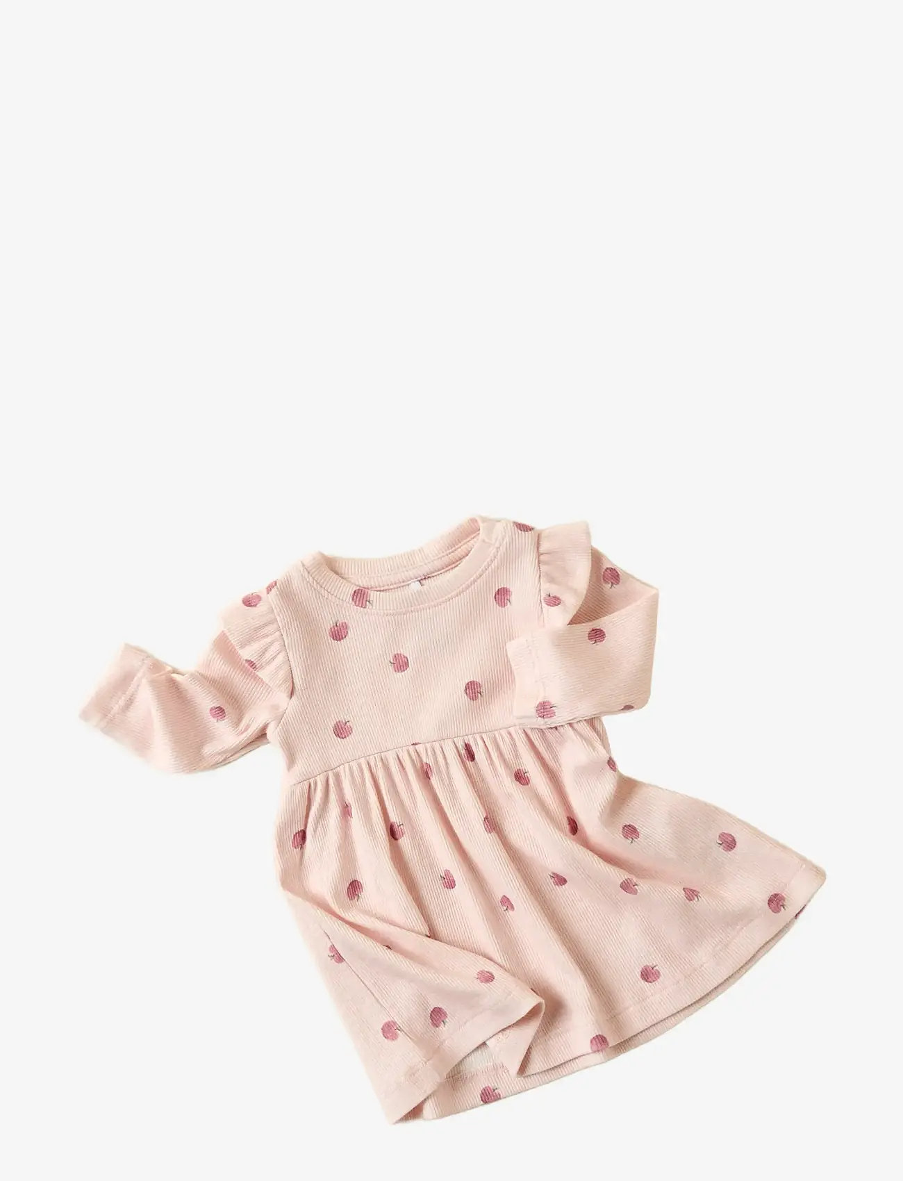 name it - NBFFOAPPLE LS DRESS - long-sleeved baby dresses - cradle pink - 1