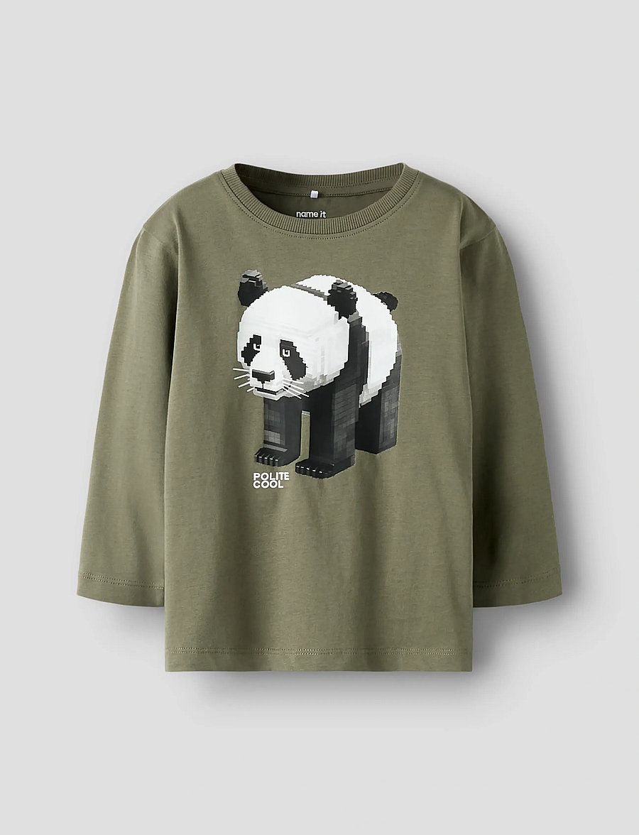 name it - NMMSALAN LS NREG TOP - langærmede t-shirts - dusty olive - 0