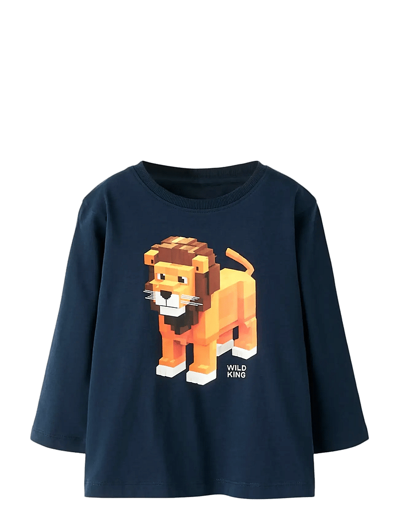 name it - NMMSALAN LS NREG TOP - pitkähihaiset t-paidat - navy blazer - 0